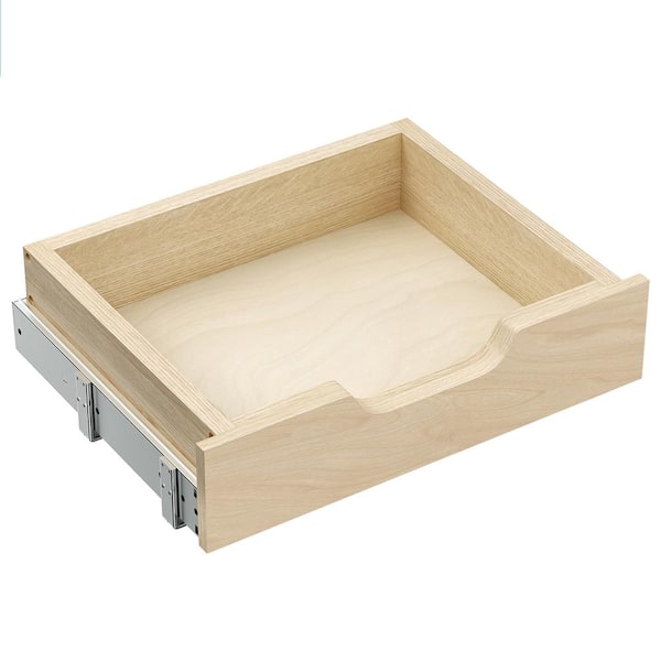 Boyel Living 10.31 in. W x 3.15 in. H x 19.5 in. D Light Brown Wood Drawer Storage Pull-Out Organizer