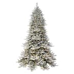 New 7.5 ft. Royal Majestic Douglas Fir Flocked Tree with Real Life Molded Tips and Sure-Lit Pole with 800 Clear Lights