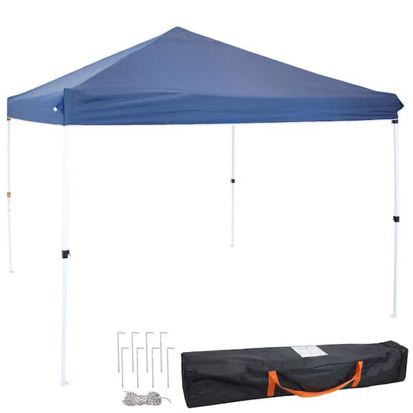 Sunnydaze 10 ft. x 10 ft. Blue Standard Pop Up Canopy with Carry Bag