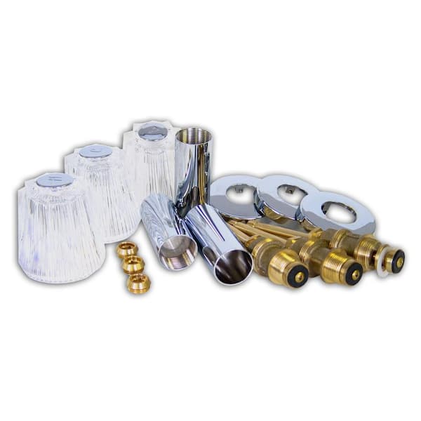 KISSLER and CO Shower Valve Rebuild Kit in Chrome Finish with Clear Round Knobs for Price Pfister