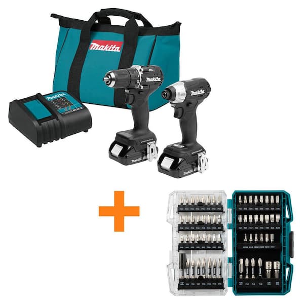 18V LXT Sub-Compact Brushless Cordless 2-pc Combo Kit 1. 5Ah with IMPACT XPS Impact Rated Drill Bit Set (60-Piece)