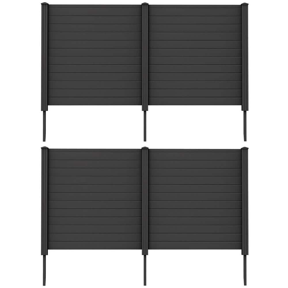 Gymax 49 in. 2-Pieces Outdoor PVC Privacy Panels 2-Pack Garden Fence ...