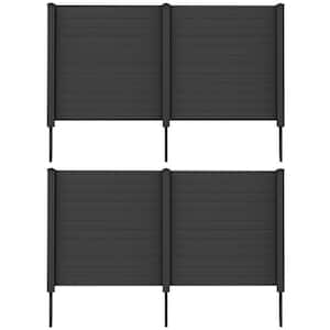 49 in. 2-Pieces Outdoor PVC Privacy Panels 2-Pack Garden Fence