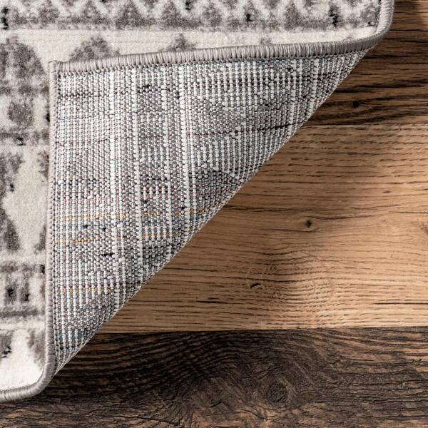 nuLOOM Catherine Henna Tribal Bands Gray 2 ft. 8 in. x 8 ft