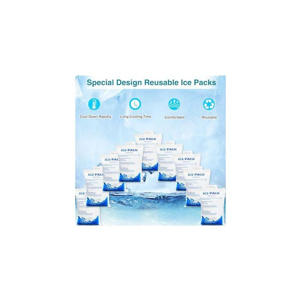 12-Pack Gel Ice Packs for Cooling Vests and Food 12-Pack Gel Ice Packs for Cooling Vests and Food