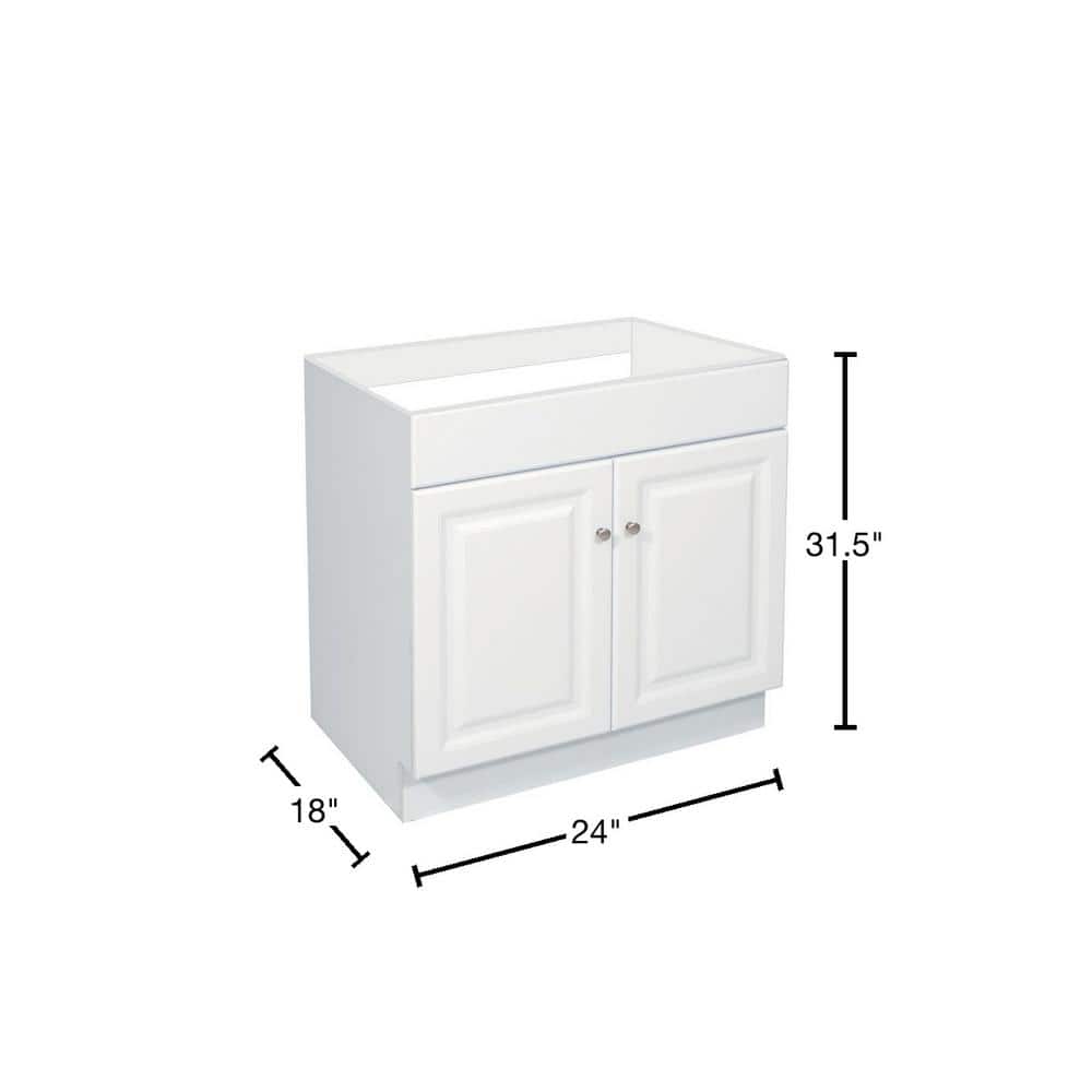 Wyndham 24-Inch White MDF Freestanding Bathroom Vanity Cabinet