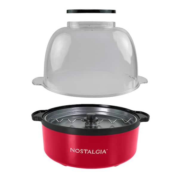 750-Watt 192 oz. Stainless Steel Stirring Popcorn Machine - Red