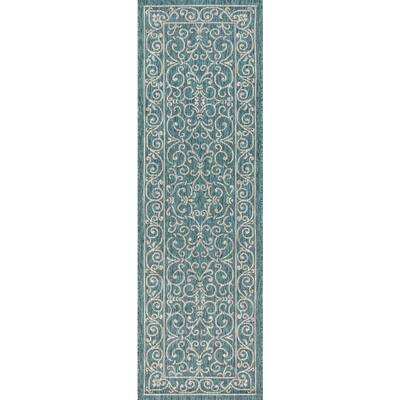 JONATHAN Y Charleston Vintage Filigree Textured Weave Indoor/Outdoor ...