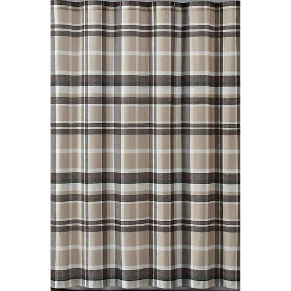 Truly Soft Paulette 72 In Plaid Taupe, Plaid Shower Curtain