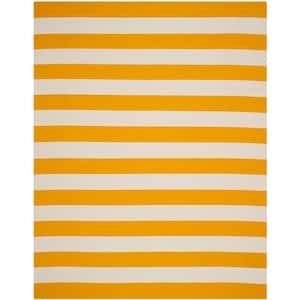 Montauk Yellow/Ivory 8 ft. x 10 ft. Striped Area Rug