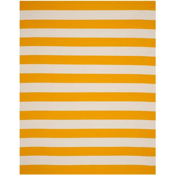 SAFAVIEH Montauk Yellow/Ivory 8 ft. x 10 ft. Striped Area Rug