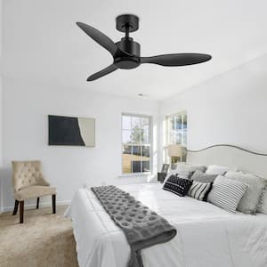 Sawyer 42 in. Indoor 6-Speed Black Ceiling Fan with DC Motor, Remote Control and Downrod Included