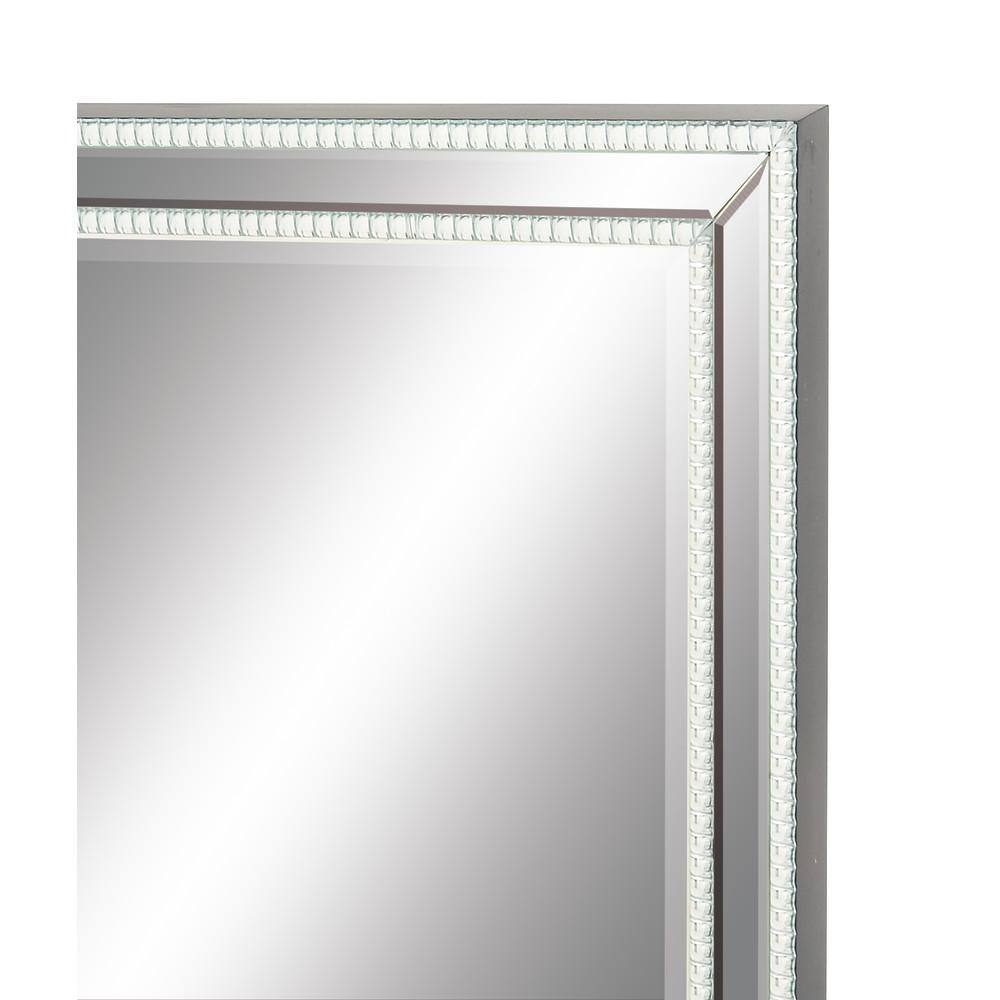Modern Silver Full Length Rectangular Leaning Mirror
