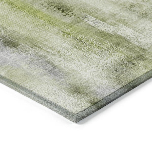 Sage 8 ft. x 10 ft. Woven Border Polyester Rectangle Indoor/Outdoor Area Rug