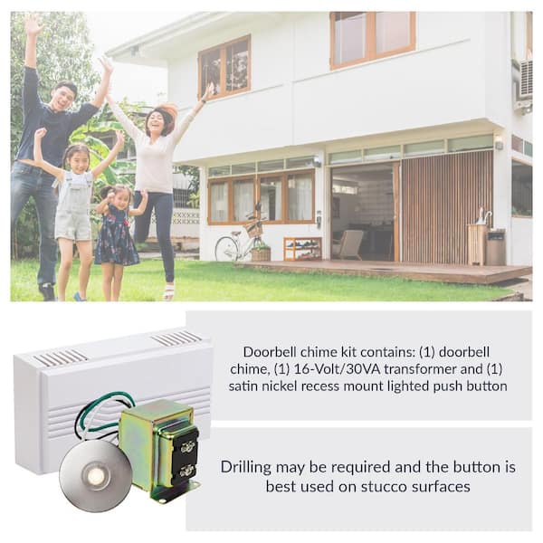 Newhouse Hardware Hardwired Chime Kit with 16-Volt/30VA