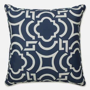 Blue Square Outdoor Square Throw Pillow