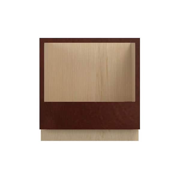 Charlotte Raised 33 in. W x 34.5 in. H x 24 in. D in Bordeaux Plywood Assembled Base Single Oven Cabinet