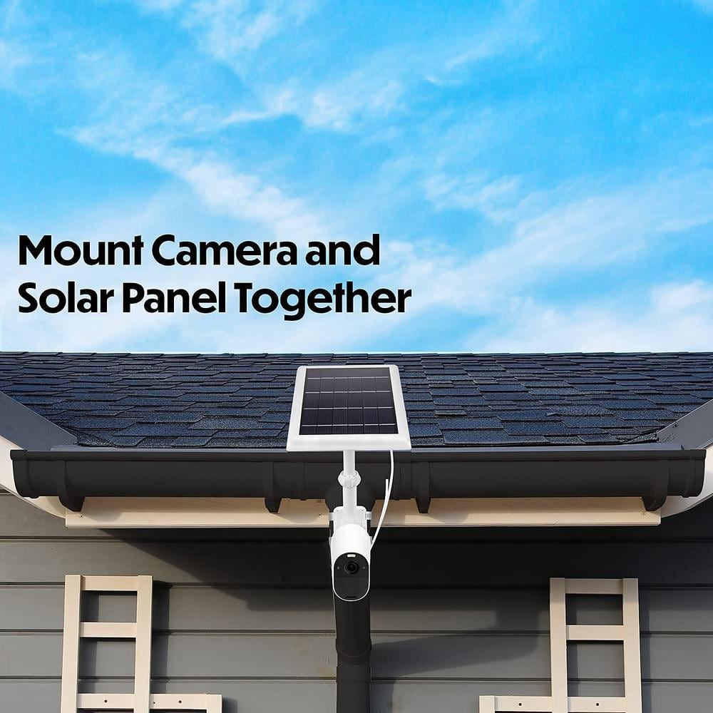 White Universal Pole Mount for Security Camera and Solar Panel