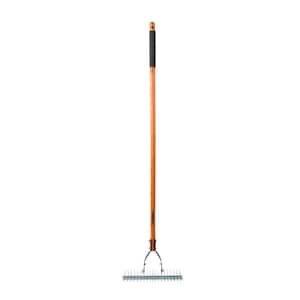 54 in. L Wood Handle Thatch Rake With Grip