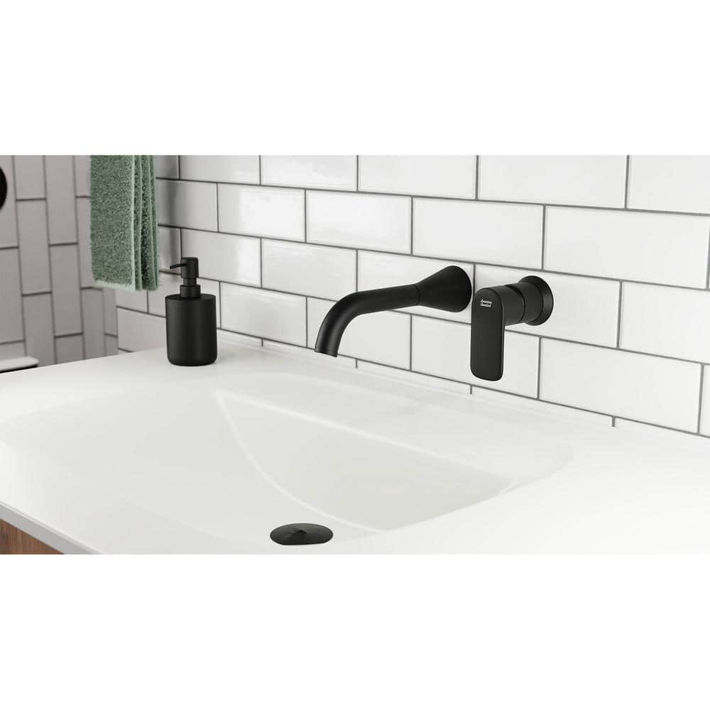 Matte Black Metal Wall-Mount Bathroom Faucet