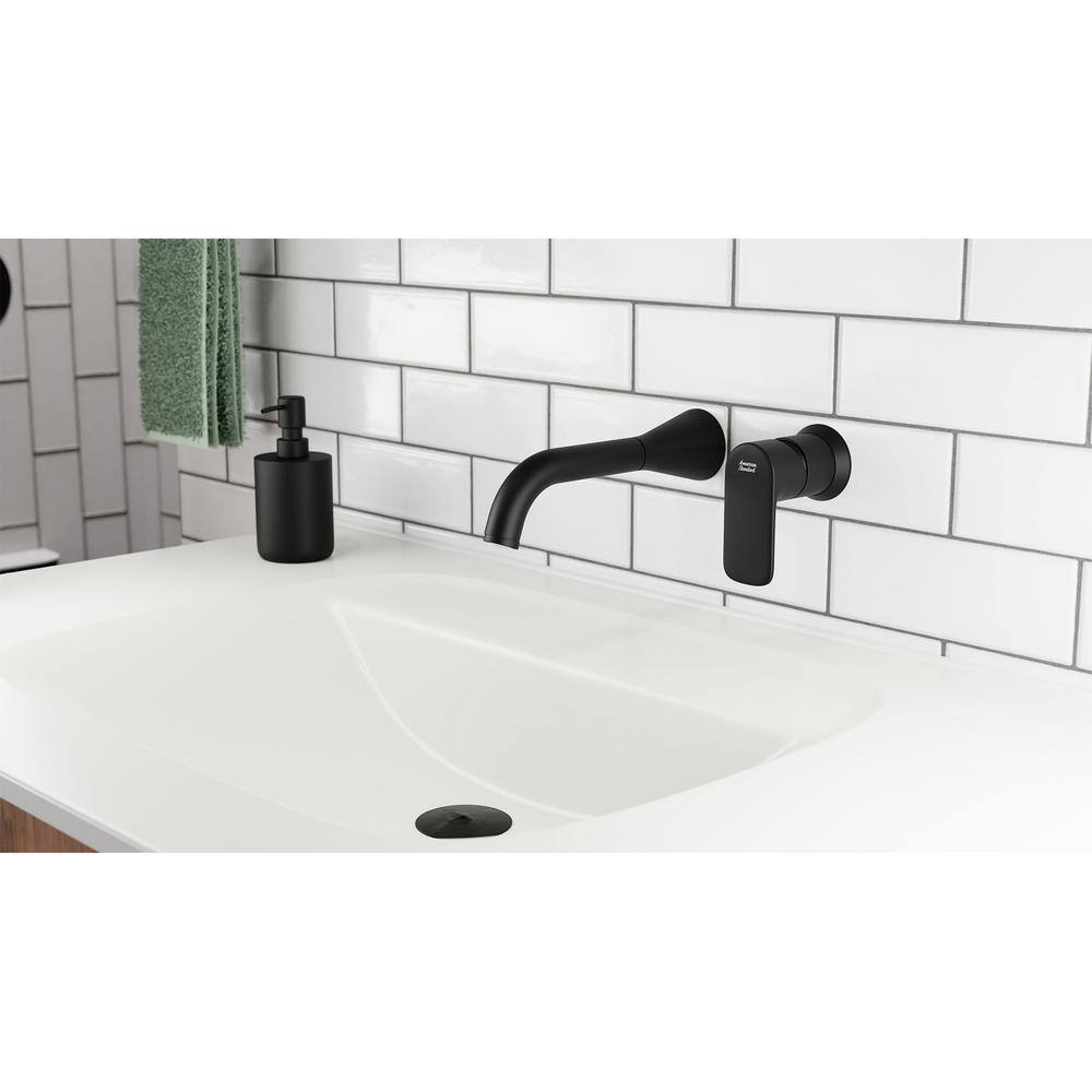 Matte Black Metal Wall-Mount Bathroom Faucet