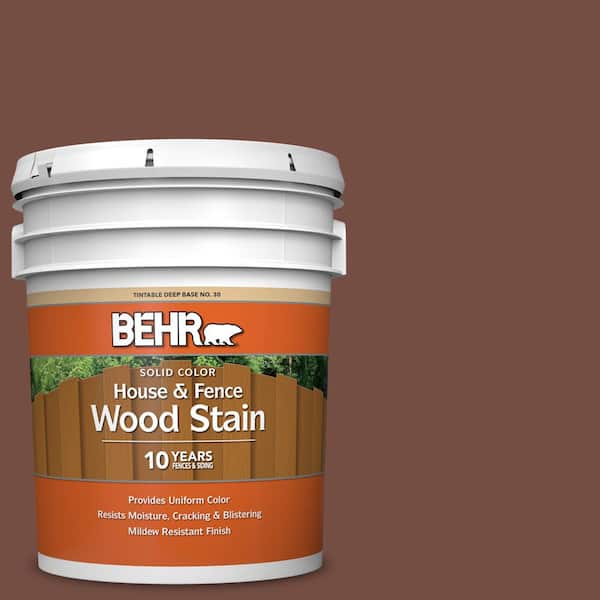 BEHR 5 gal. #SC-129 Chocolate Solid Color House and Fence Exterior Wood Stain