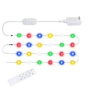 108 Light 150 ft. Indoor/Outdoor Plug-in Integrated LED Fairy String -Light, RGB Color Change permanent lights for house