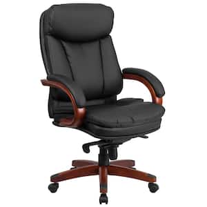 Faux Leather Cushioned Office Chair in Black