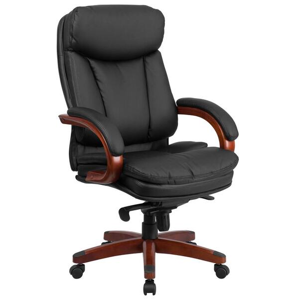 Carnegy Avenue Faux Leather Cushioned Office Chair in Black CGABT