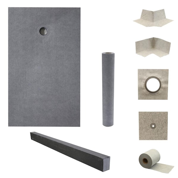 Everbilt Watershield Shower System 36 in. x 60 in, Off Center Shower Kit with Drain Flange