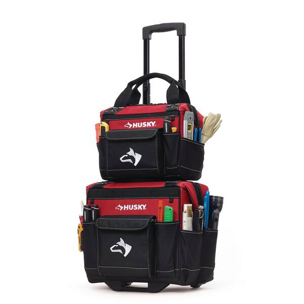 Husky 14 in. Rolling Tool Tote with Bonus 12 in. Bag