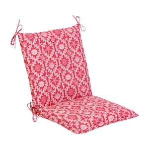 20 in. x 20 in. Outdoor Mid Back Dining Cushion in Coastal Ogee Chili
