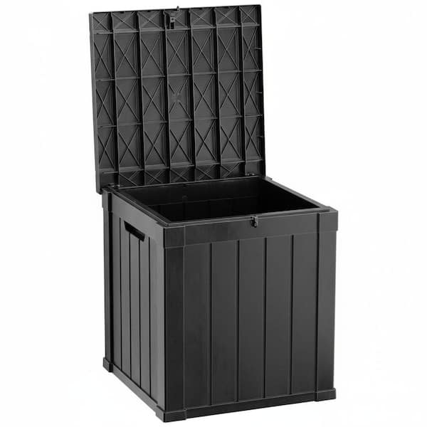 51 Gal. Black Resin Deck Box with Lockable Storage Box