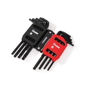 SAE / Metric Long Arm Ball End Hex Key Wrench Set (26-Piece)