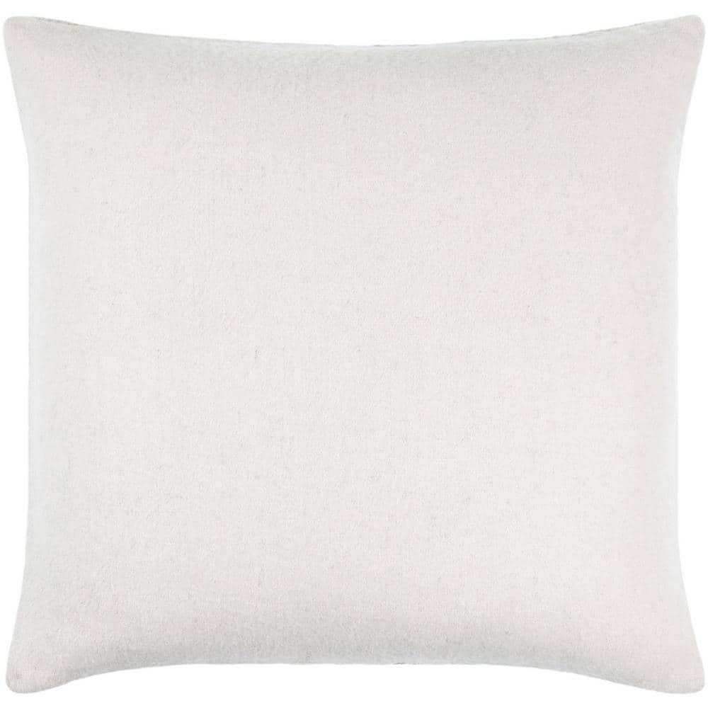 Brett 20" Cream and Light Brown Wool Blend Accent Pillow Set