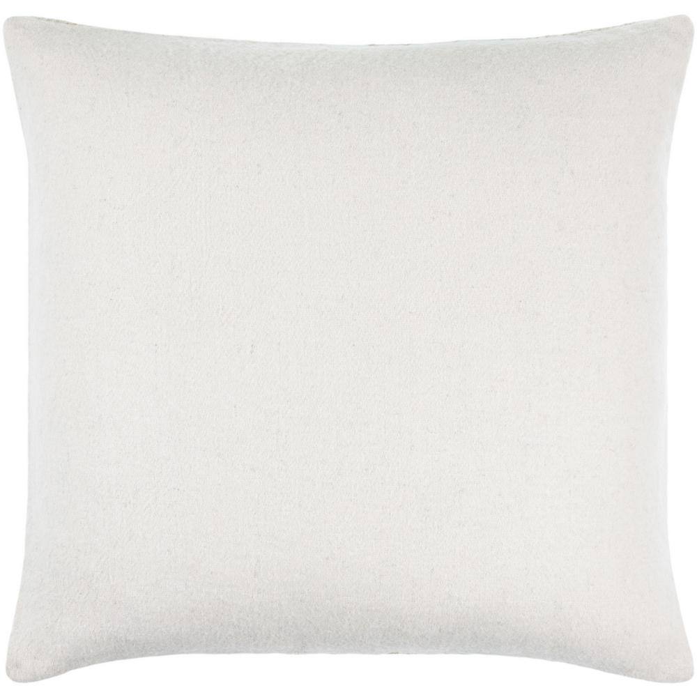 Brett 22" Off-White and Light Brown Wool Blend Pillow