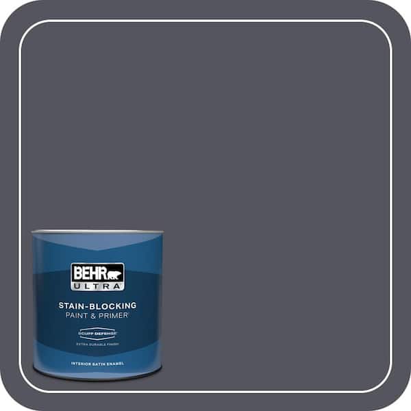 BEHR ULTRA 1 qt. #N540-7 Coal Mine Extra Durable Satin Enamel Interior Paint & Primer