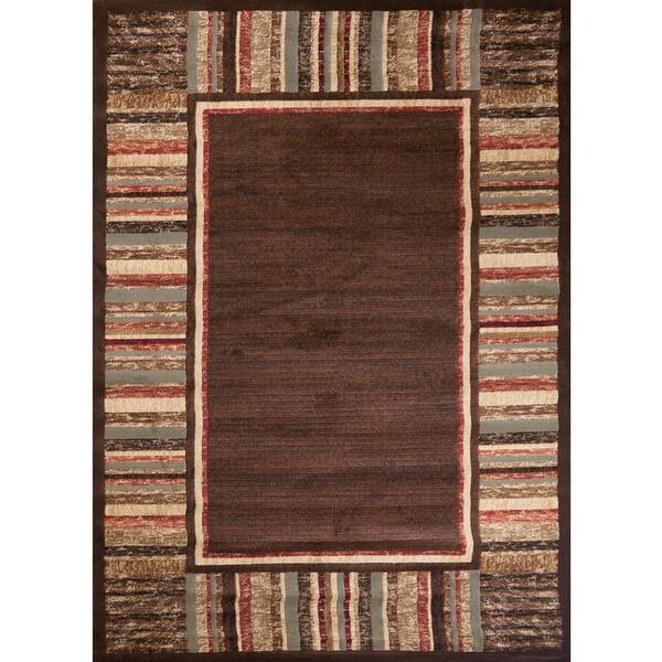 Concord Global Trading Soho Border Brown 7 ft. x 10 ft. Area Rug