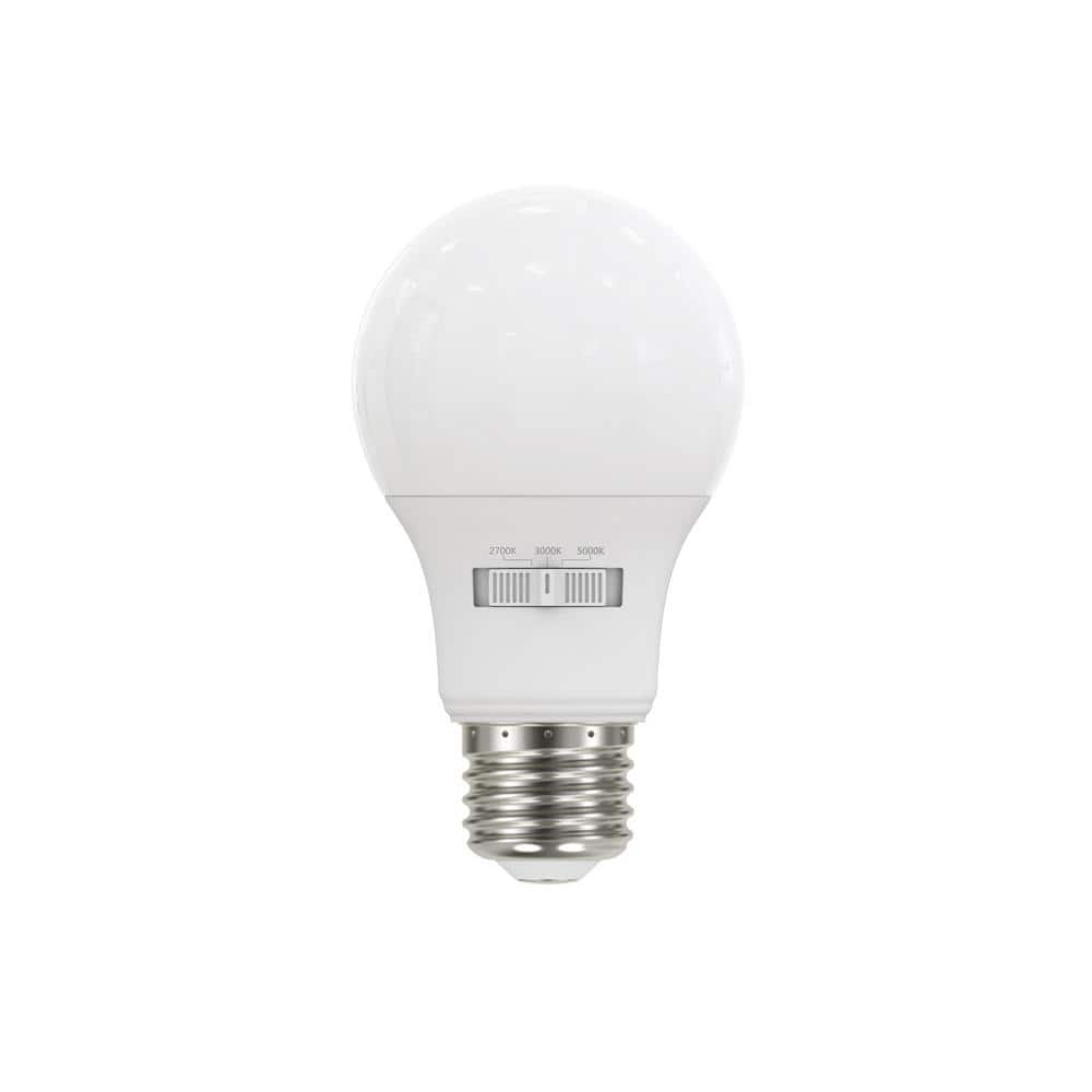 60-Watt Equivalent A19 E26 Base Non-Dimmable LED Light Bulb with Selectable Color Temperature (8-Pack)