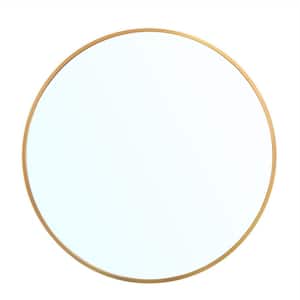 19.7 in. W x 19.7 in. H Round Metal Framed Wall Bathroom Vanity Mirror in Gold