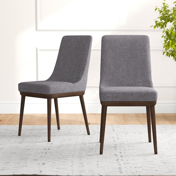 Pair of best sale grey dining chairs