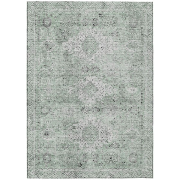 Chantille Machine Washable Indoor/Outdoor Abstract ACN2809 Mint 3 ft. x 5 ft. Area Rug