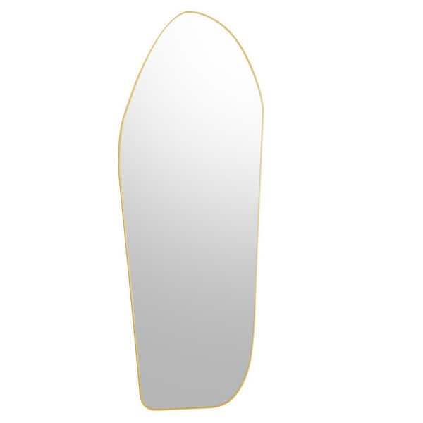 XRAMFY Gold 24 in. W x 67 in. H Irregular Modern Aluminum