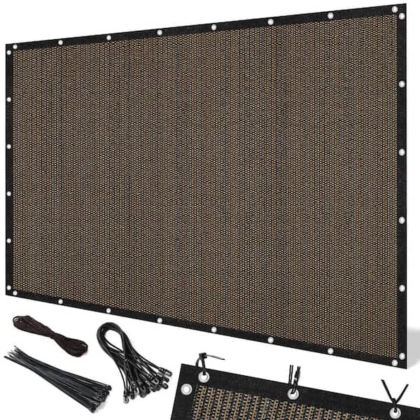 90% UV Blocking Sun Shade Cloth 10 x 12 ft with Grommets for Pergola Patio Garden Canopy Mesh Screen Tarp, Mocha