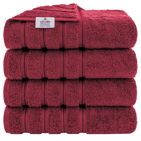 Pack of 4 Bath Towels, 100% Combed Cotton Bath Towel Sets, Highly
