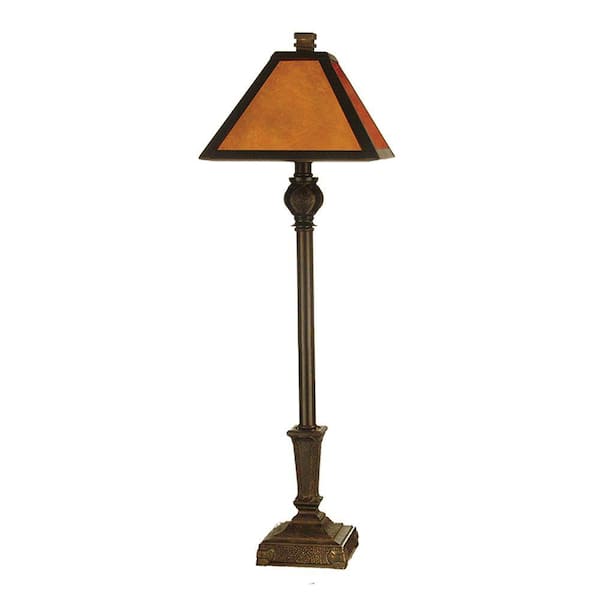 Dale Tiffany Mica 31.25 in. Fieldstone Amber Buffet Table Lamp