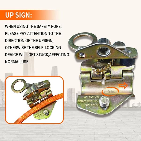 KIWDZFU 0.62 ft. Auto Locking Rope Grab Fall Protection