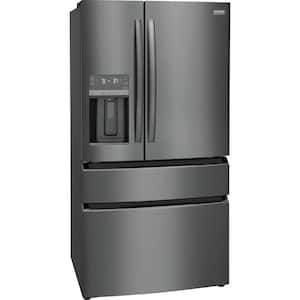21.5 cu. ft. 4-Door French Door Refrigerator in Black Stainless Steel, Counter-Depth