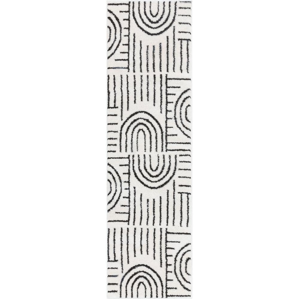 Well Woven Ivory Black 2 ft. x 7 ft. 3 in. Runner Feliz Boho Rainbow