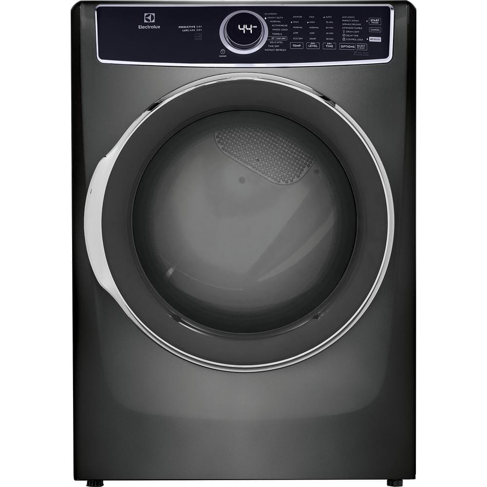 Electrolux 8 cu. ft. Titanium Front Load Perfect Steam Gas Dryer with LuxCare Dry and Instant Refresh, Silver